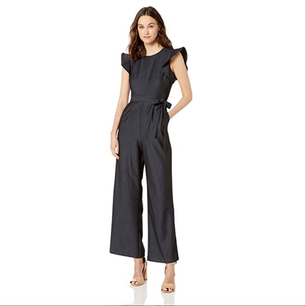 NWT Calvin Klein Belted Fluter Sleeve Jumpsuit 4
